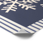 Snowflake Blue Striping Poster (Ecke)