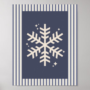 Snowflake Blue Striping Poster