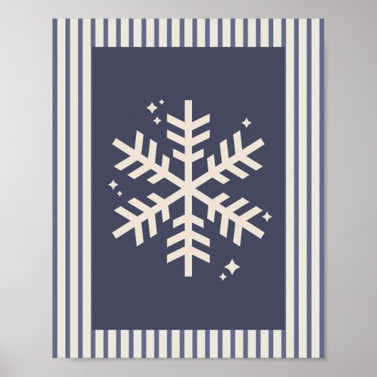 Snowflake Blue Striping Poster (Vorne)
