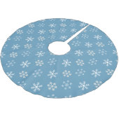 Snowflake Blue Tree Skirt Polyester Weihnachtsbaumdecke (Schrägansicht)