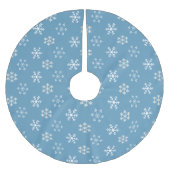 Snowflake Blue Tree Skirt Polyester Weihnachtsbaumdecke (Vorderseite)