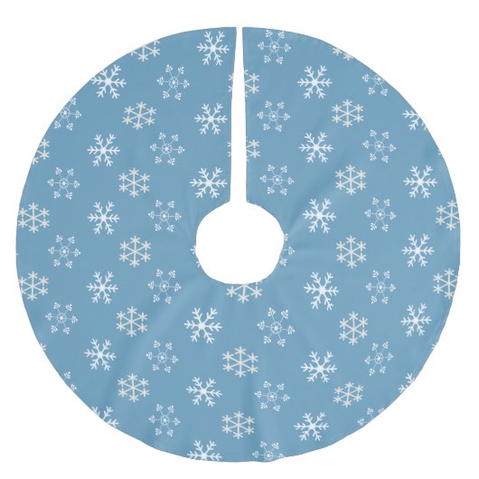 Snowflake Blue Tree Skirt Polyester Weihnachtsbaumdecke (Vorderseite)