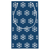 Snowflake Blue Weihnachtsgeschenktasche Kleine Geschenktüte (Rückseite)