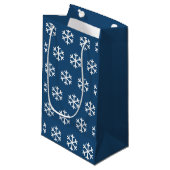 Snowflake Blue Weihnachtsgeschenktasche Kleine Geschenktüte (Vorderseite Schrägansicht)