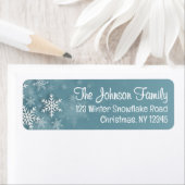 Snowflake Blue Winter Christmas Return Address (Insitu)