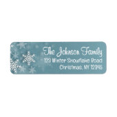 Snowflake Blue Winter Christmas Return Address (Vorne)