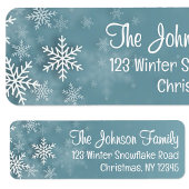 Snowflake Blue Winter Christmas Return Address