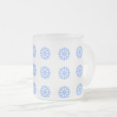 Snowflake Blue Winter Festivals Muster Mattglastasse (VorderseiteRechts)