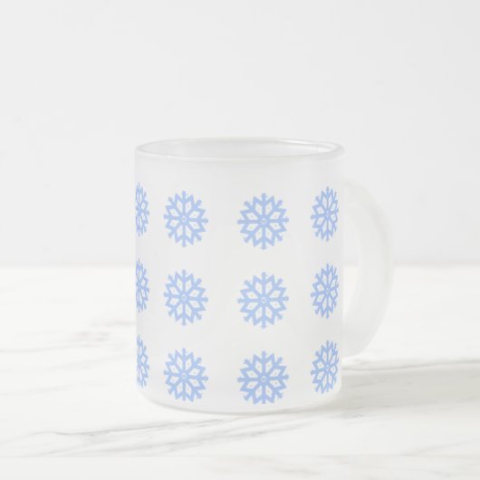 Snowflake Blue Winter Festivals Muster Mattglastasse (VorderseiteRechts)