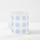 Snowflake Blue Winter Festivals Muster Mattglastasse (Vorderseite Links)
