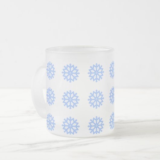 Snowflake Blue Winter Festivals Muster Mattglastasse (Vorderseite Links)