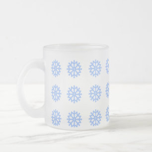 Snowflake Blue Winter Festivals Muster Mattglastasse