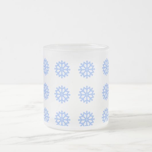 Snowflake Blue Winter Festivals Muster Mattglastasse (Mittel)
