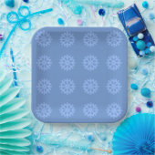 Snowflake Blue Winter Festivals Muster Pappteller (Party)