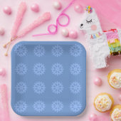 Snowflake Blue Winter Festivals Muster Pappteller (Party)