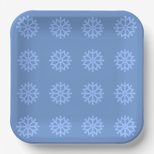 Snowflake Blue Winter Festivals Muster Pappteller (Vorderseite)