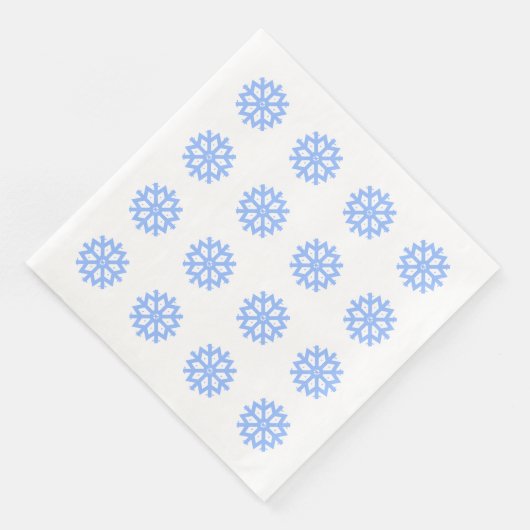 Snowflake Blue Winter Festivals Muster Serviette (Ecke)