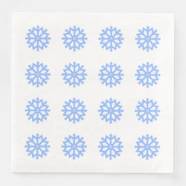Snowflake Blue Winter Festivals Muster Serviette