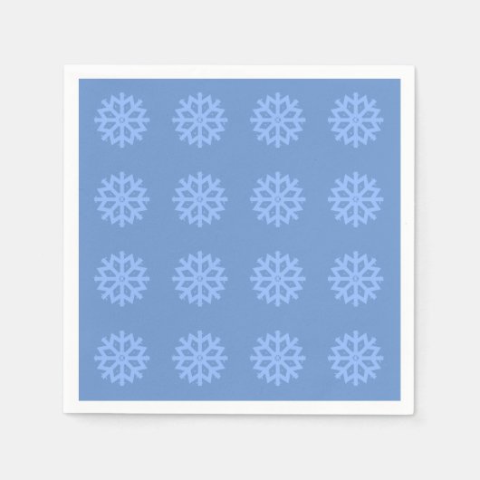 Snowflake Blue Winter Festivals Muster Serviette (Vorderseite)