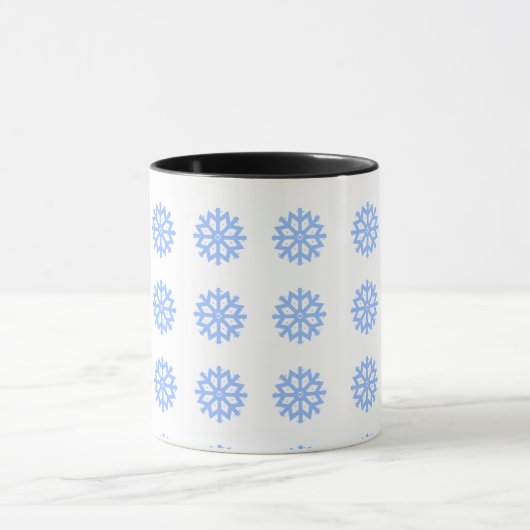 Snowflake Blue Winter Festivals Muster Tasse (Zentrum)