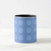 Snowflake Blue Winter Festivals Muster Tasse (Zentrum)