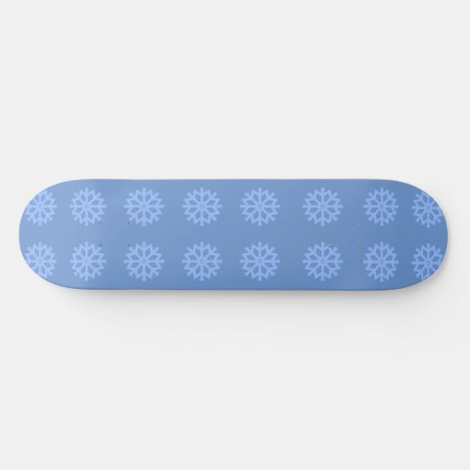 Snowflake Blue Winter Pattern Skateboard (Horizontal)