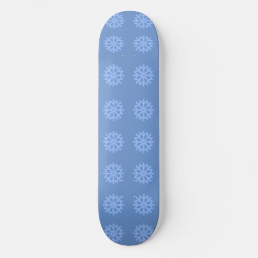 Snowflake Blue Winter Pattern Skateboard (Vorderseite)