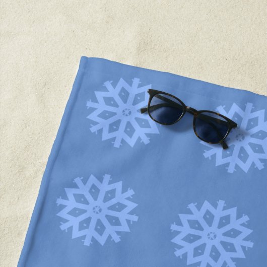 Snowflake Blue Winter Pattern Strandtuch (Beispiel)