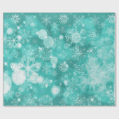 Snowflake Bokeh Aquamarin Geschenkpapier (Flach)