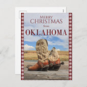 Snowflake Border Oklahoma Cowboy Boots Weihnachten (Vorne/Hinten)