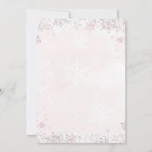 Snowflake Bow baby shower  Einladung (Rückseite)