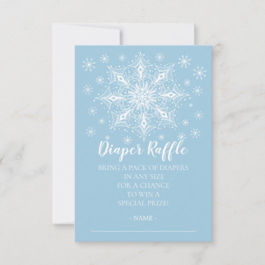Snowflake Boys Baby Duschkabine Windelwanne Raffle Einladung (Vorderseite)