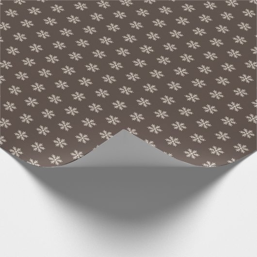 Snowflake Brown Geschenkpapier (Ecke)