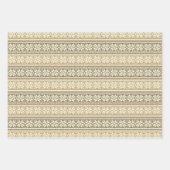 Snowflake Brown Nordic Imitats Strick Sweater Patt Geschenkpapier Set (Vorderseite)