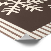 Snowflake Brown Striped Poster (Ecke)