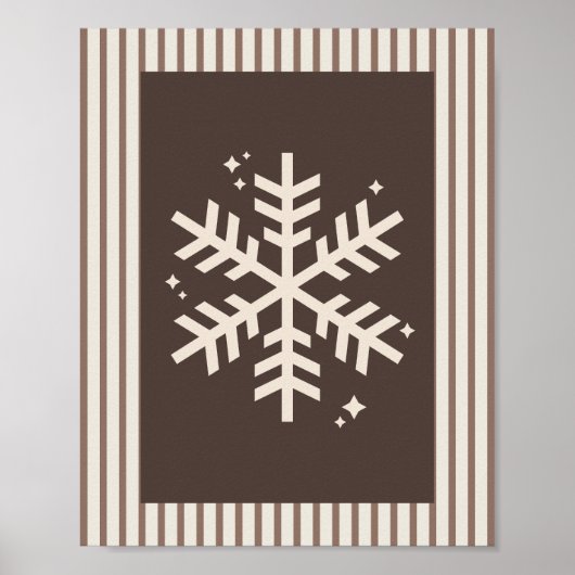 Snowflake Brown Striped Poster (Vorne)