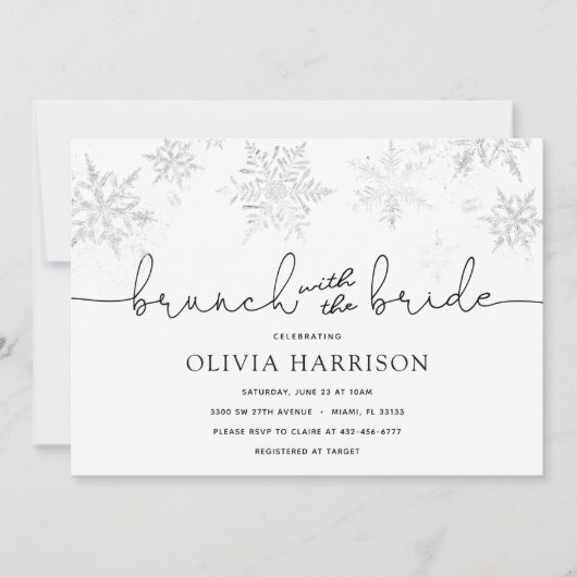 Snowflake Brunch mit Brautdusche Einladung (Vorderseite)