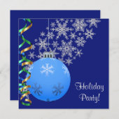 Snowflake Bulb Feiertag Party Einladung (Vorne/Hinten)