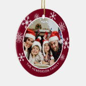 Snowflake Burgund Wunderbare Zeit des Jahres Keramik Ornament (Rechts)