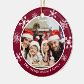 Snowflake Burgund Wunderbare Zeit des Jahres Keramik Ornament (Links)