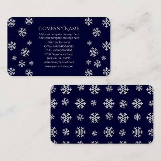 Snowflake Business Cards Visitenkarte (Vorne/Hinten)