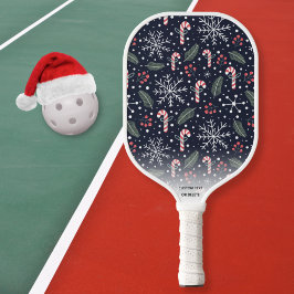 Snowflake Candy Cane Winterurlaub Benutzerdefinier Pickleball Schläger
