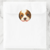 Snowflake Cavalier King Charles Spaniel Runder Aufkleber (Tasche)