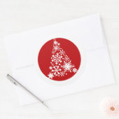 Snowflake Christimas Tree Runder Aufkleber (Umschlag)