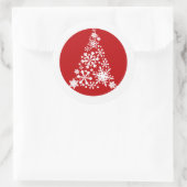 Snowflake Christimas Tree Runder Aufkleber (Tasche)