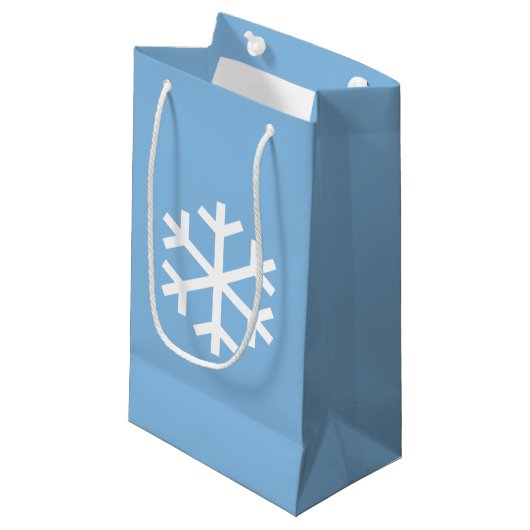 Snowflake Christmas Blue-Geschenktasche Kleine Geschenktüte (Vorderseite Schrägansicht)
