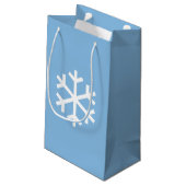 Snowflake Christmas Blue-Geschenktasche Kleine Geschenktüte (Rückseite Schrägansicht)
