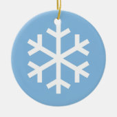 Snowflake Christmas Blue Keramik Ornament (Vorne)