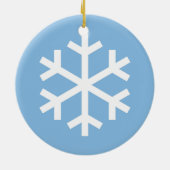 Snowflake Christmas Blue Keramik Ornament (Hinten)