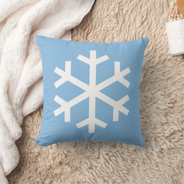 Snowflake Christmas Blue Throw Kissen (Decke)